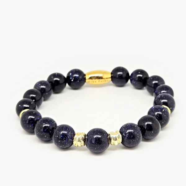 Blue goldstone gemstone bracelet by Mika, Tbilisi