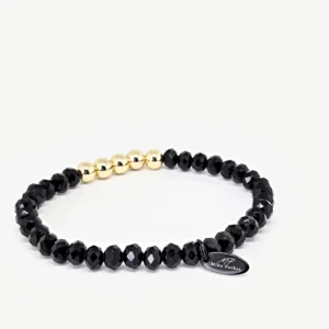 Rondelle Black & Gold Beads Bracelet