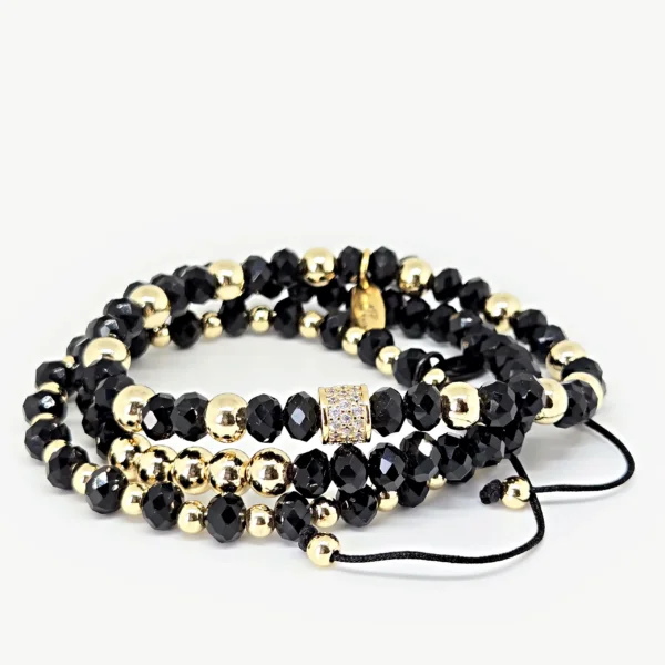Rondelle Black Beads & Golden Set