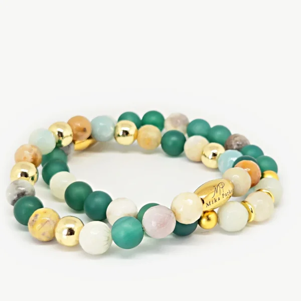 Amazonite & Agate — Natural Stone Bracelet Set, Mika Parker