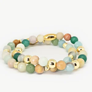 Amazonite & Aventurine — Natural Stone Bracelet Set, Mika Parker