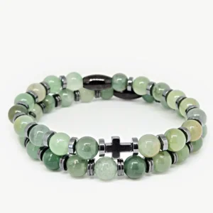 Aventurine & Hematite — Natural Stone Bracelet Set, Mika Parker