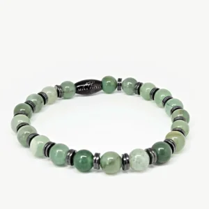 Aventurine with Hematite — handmade gemstone bracelet by Mika, Tbilisi