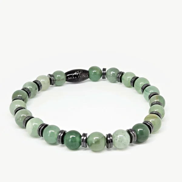 Aventurine with Hematite — handmade gemstone bracelet by Mika, Tbilisi
