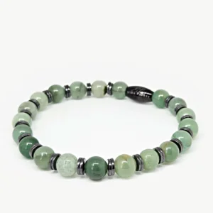Aventurine with Hematite — handmade gemstone bracelet by Mika, Tbilisi