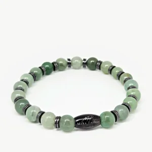 Aventurine with Hematite — handmade gemstone bracelet by Mika, Tbilisi