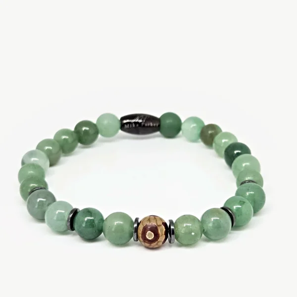 Aventurine with Tiger Eye — handmade gemstone bracelet by Mika, Tbilisi