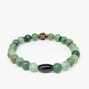 Aventurine with Tiger Eye — handmade gemstone bracelet by Mika, Tbilisi