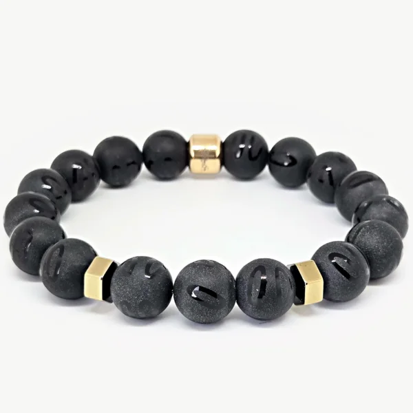 Black Matte Onyx — Men's Natural Stone Bracelet, Mika Parker