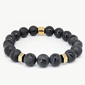 Black Matte Onyx — Men's Natural Stone Bracelet, Mika Parker