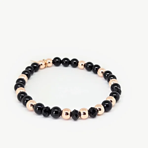 Black Tourmaline, Rondelle Black Beads
