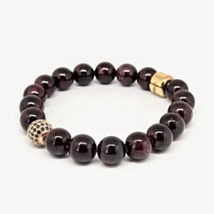 Garnet Bracelet black cubic Zirconia — handmade gemstone bracelet by Mika, Tbilisi
