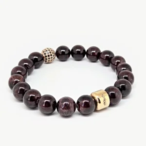 Garnet Bracelet black cubic Zirconia — handmade gemstone bracelet by Mika, Tbilisi