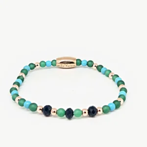 Green & Blue — handmade gemstone bracelet by Mika, Tbilisi