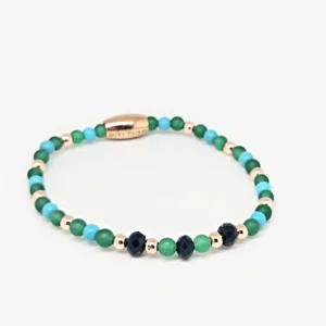 Green & Blue — handmade gemstone bracelet by Mika, Tbilisi