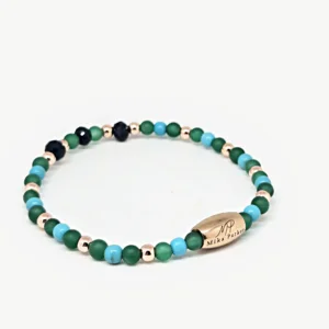 Green & Blue — handmade gemstone bracelet by Mika, Tbilisi