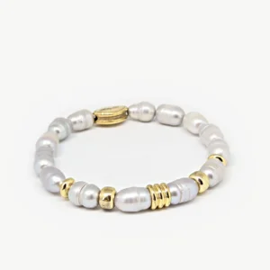 Grey  Freshwater Pearl — handmade gemstone bracelet by Mika, Tbilisi