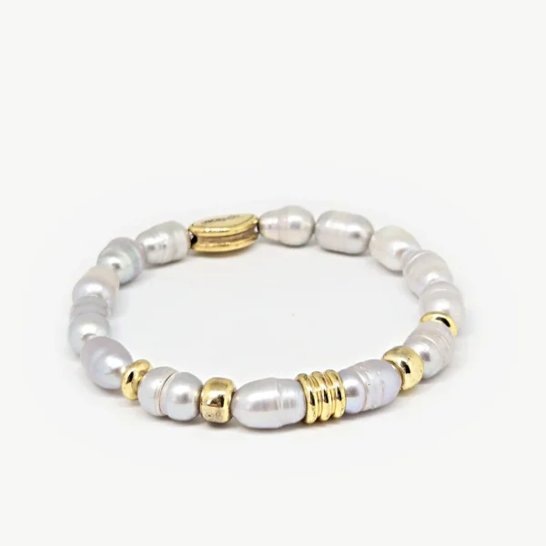 Grey  Freshwater Pearl — handmade gemstone bracelet by Mika, Tbilisi
