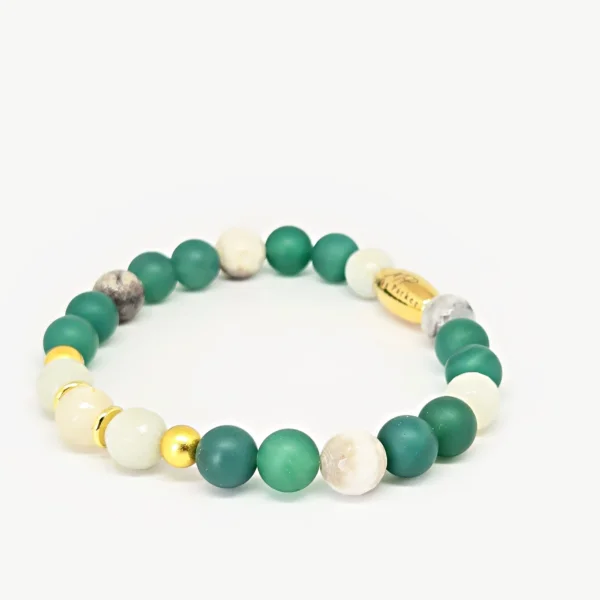 Jasper & Green Agate — handmade gemstone bracelet by Mika, Tbilisi