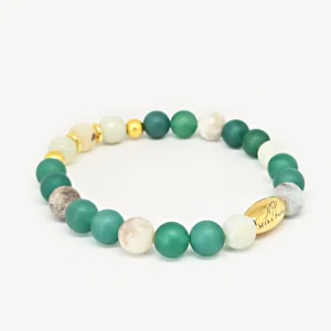 Jasper & Green Agate — handmade gemstone bracelet by Mika, Tbilisi