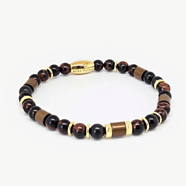 Red Jasper, Hematite — Men's Natural Stone Bracelet, Mika Parker
