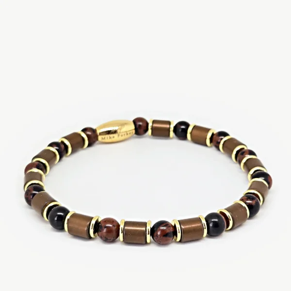 Jasper, Hematite — Men's Natural Stone Bracelet, Mika Parker
