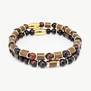 Jasper & Hematite — Natural Stone Bracelet Set, Mika Parker