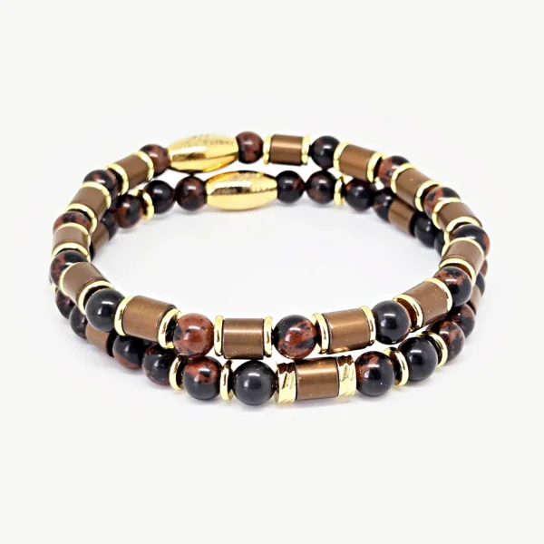 Jasper & Hematite — Natural Stone Bracelet Set, Mika Parker