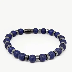 Lapis Lazuli with Hematite — handmade gemstone bracelet by Mika, Tbilisi