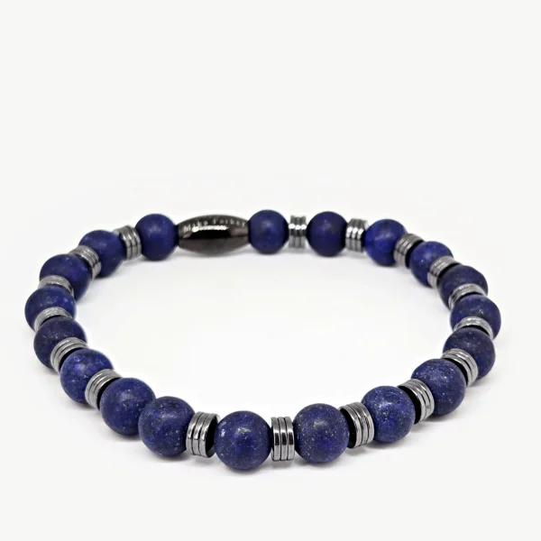 Lapis Lazuli with Hematite — handmade gemstone bracelet by Mika, Tbilisi