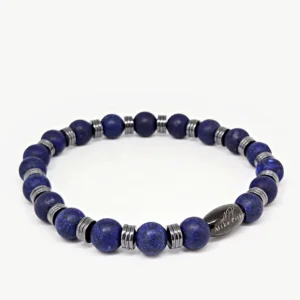 Lapis Lazuli with Hematite — handmade gemstone bracelet by Mika, Tbilisi