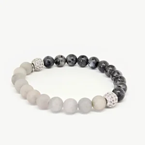 Matte Quartz, Labradorite — Women's Natural Stone Bracelet, Mika Parker