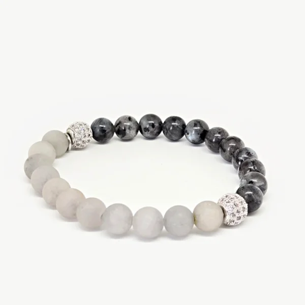 Matte Quartz, Labradorite — Women's Natural Stone Bracelet, Mika Parker
