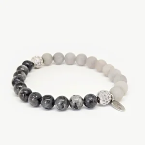 Matte Quartz, Labradorite — Women's Natural Stone Bracelet, Mika Parker