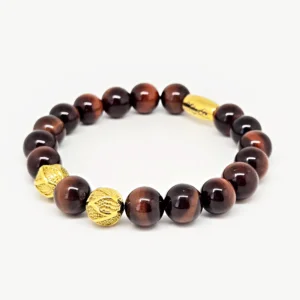 Red Tiger Eye — handmade gemstone bracelet by Mika, Tbilisi