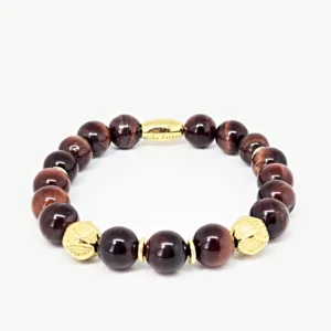 Red Tiger Eye, Hematite — Men's Natural Stone Bracelet, Mika Parker