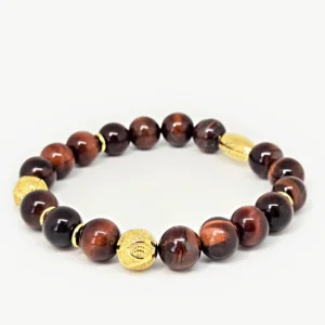 Red Tiger Eye, Hematite — Men's Natural Stone Bracelet, Mika Parker
