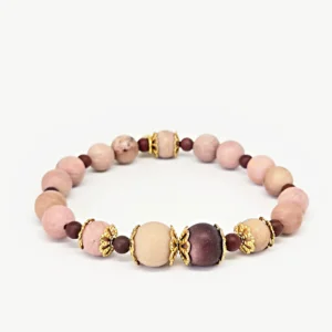 Rhodochrosite, Jasper — Women's Natural Stone Bracelet, Mika Parker