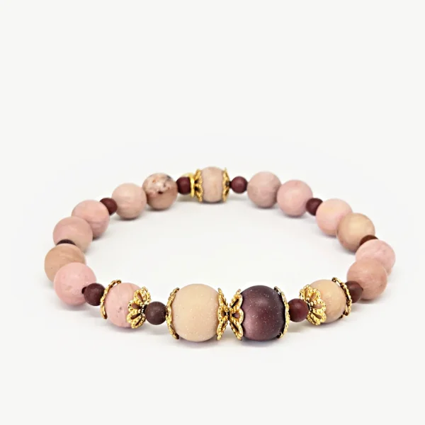 Rhodochrosite, Jasper — Women's Natural Stone Bracelet, Mika Parker