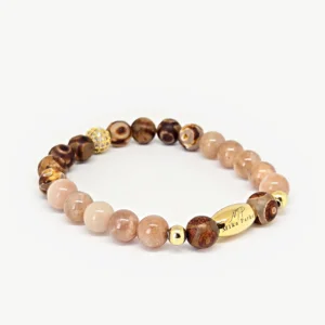 Sunstone, Tibetan Dzi Eye — Women's Natural Stone Bracelet, Mika Parker