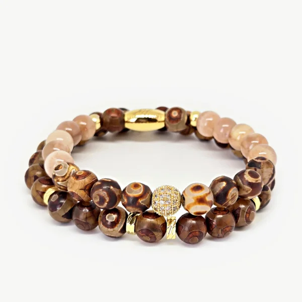 Sunstone & Tibetan Dzi Eye for Her & Him