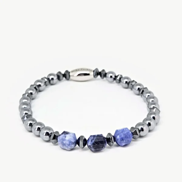 Terahertz, Blue Sodalite — handmade gemstone bracelet by Mika, Tbilisi