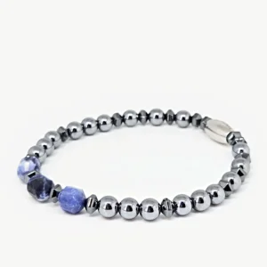 Terahertz, Blue Sodalite — handmade gemstone bracelet by Mika, Tbilisi