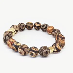 Tibetan Dzi Eye — Men's Natural Stone Bracelet, Mika Parker