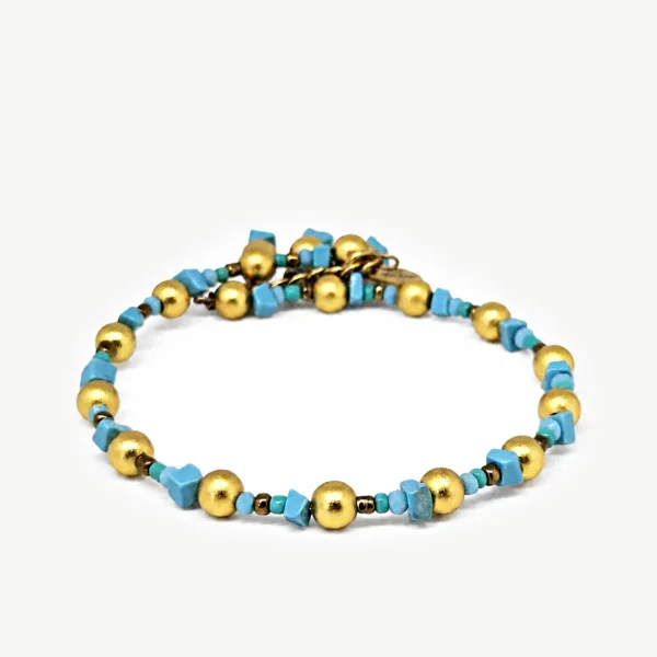 Turquoise Rondelle Beads Bracelet