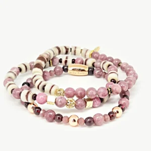 Zebra Jasper & Lepidolite — Natural Stone Bracelet Set, Mika Parker