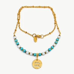 Aquarius — Zodiac Necklace with Natural Stones, Mika Parker