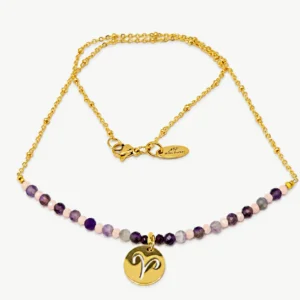 Aries — Zodiac Necklace with Natural Stones, Mika Parker