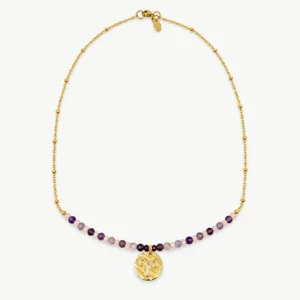 Aries — Zodiac Necklace with Natural Stones, Mika Parker