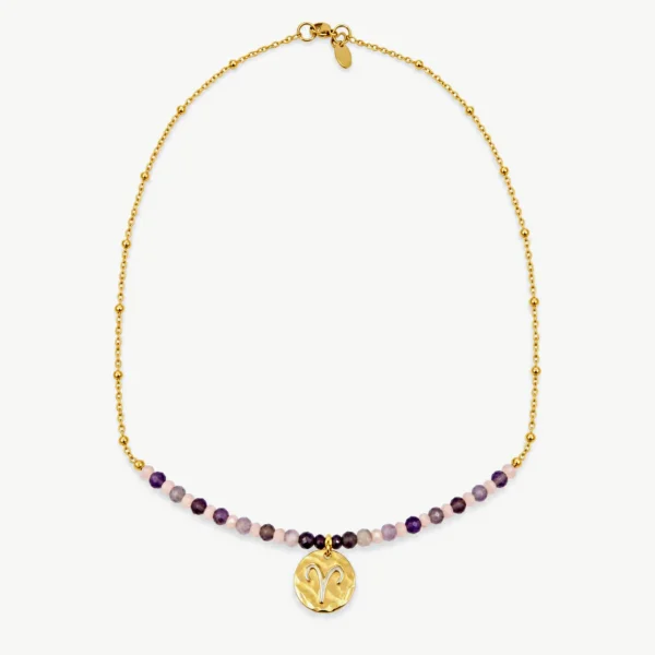 Aries — Zodiac Necklace with Natural Stones, Mika Parker